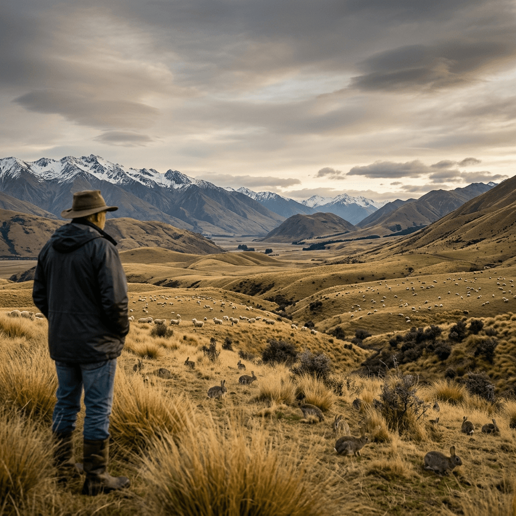 Landholder looking out over their high-country land